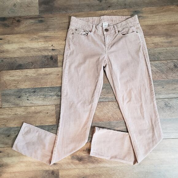 J. Crew City Fit Beige Corduroy Skinny Leg Regular Solid Jean-Style Pants 24 - Picture 3 of 7